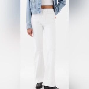 Women's Gap 70s Flare High Rise White Jeans 29/8R